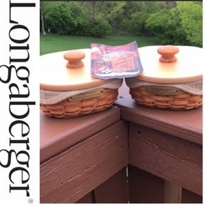 2 Longaberger 2002 Hostess lucky charm basket camel colored lining